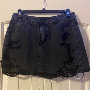 Hollister black denim skirt